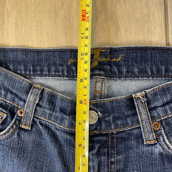 7 For All Mankind Bootcut Jeans Women’s 29 Made in USA Dark Wash Stretch Denim - Picture 8 of 12
